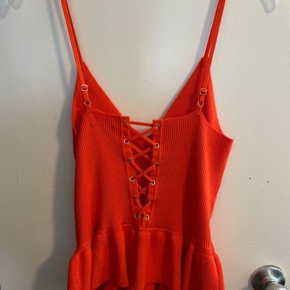 Venus Peplum Lace-up Tank Top Size Small - Picture 3 of 3